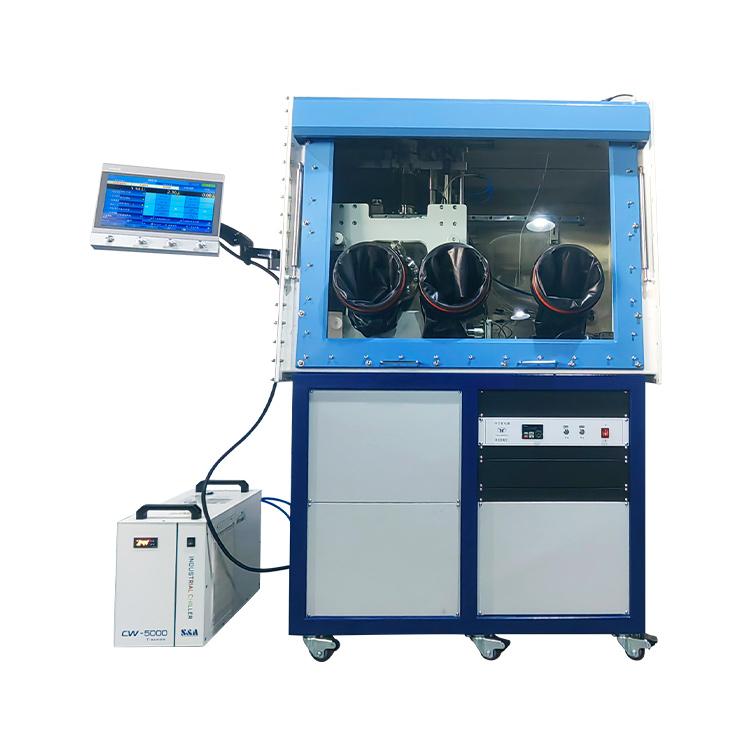 Three-Source High-Vacuum Thermal Evaporation Coater with Integrated Single-Station Glove Box
